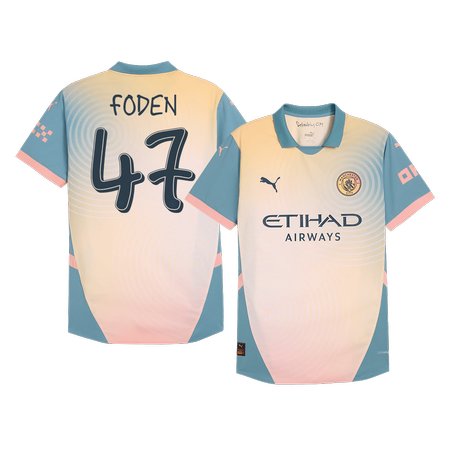 Men's FODEN #47 Manchester City Fourth Away Authentic Jersey 2024/25