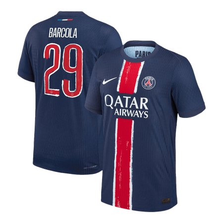 Men's BARCOLA #29 PSG Home Authentic Jersey - UCL 2024/25