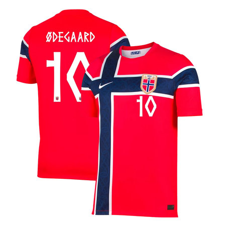 Men's Martin Ødegaard #10 Norway Home Replica Jersey World Cup 2026