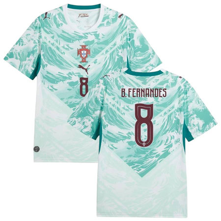 Kid's B.FERNANDES #8 Portugal Away Replica Jersey World Cup 2026