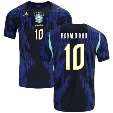 Kid's Ronaldinho Gaúcho #10 Brazil Away Replica Jersey World Cup 2026