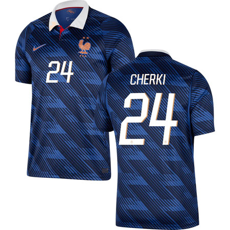 Men's CHERKI #24 France Home Replica Jersey World Cup 2026 Men's CHERKI #24 France Home Replica Jersey World Cup 2026