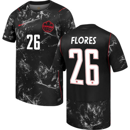 Kid's FLORES #26 Canada Away Replica Jersey World Cup 2026