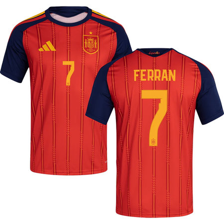 Kid's FERRAN #7 Spain Home Replica Jersey World Cup 2026
