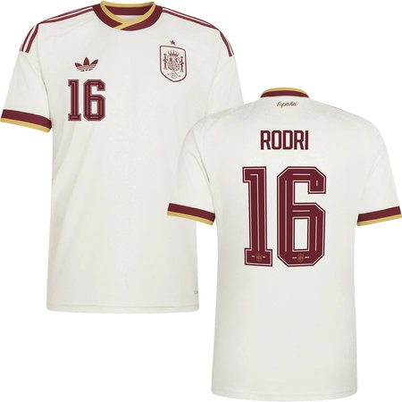 Men's RODRI #16 Spain Away Replica Jersey World Cup 2026