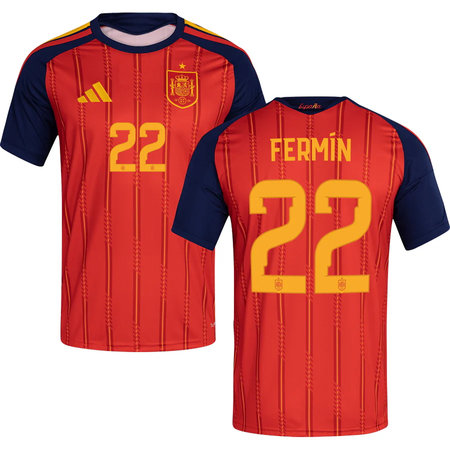 Kid's FERMÍN #22 Spain Home Replica Jersey World Cup 2026