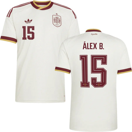 Men's ÁLEX B. #15 Spain Away Replica Jersey World Cup 2026