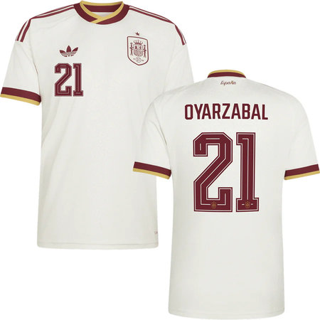 Men's OYARZABAL #21 Spain Away Replica Jersey World Cup 2026