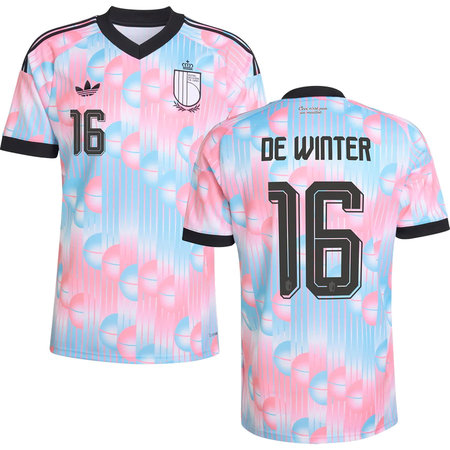 Kid's DE WINTER #16 Belgium Away Replica Jersey World Cup 2026