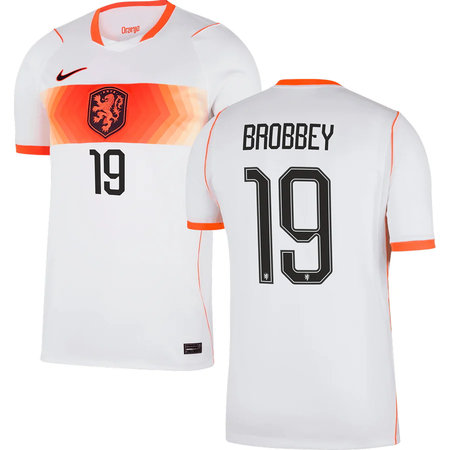 Kid's BROBBEY #19 Netherlands Away Replica Jersey World Cup 2026