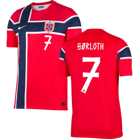 Men's SØRLOTH #7 Norway Home Replica Jersey World Cup 2026