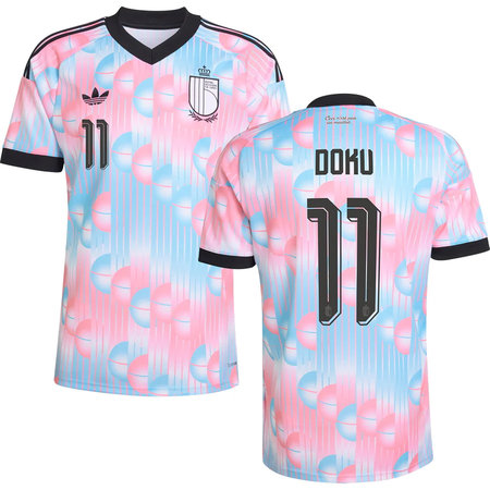 Kid's DOKU #11 Belgium Away Replica Jersey World Cup 2026