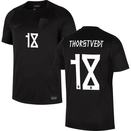 Kid's THORSTVEDT #18 Norway Away Replica Jersey World Cup 2026