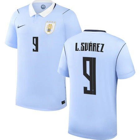 Kid's L.SUÁREZ #9 Uruguay Home Replica Jersey World Cup 2026