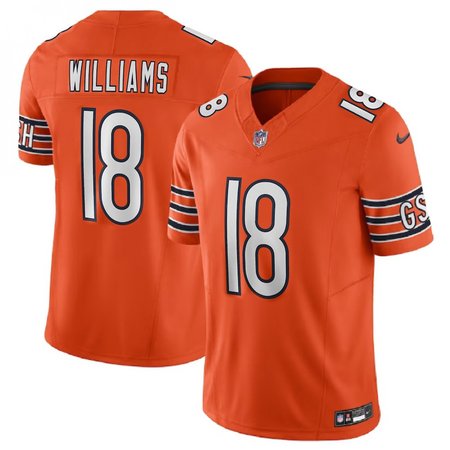 Men's Chicago Bears Caleb Williams Orange 2024 NFL Draft First Round Pick Player F.U.S.E. Vapor Untouchable Limited Stitched Football Jersey